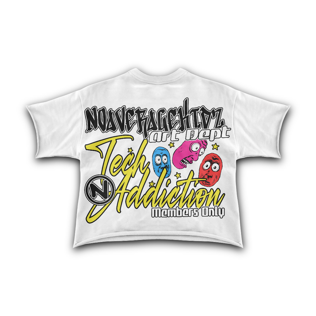 tech addiction cropped shirt