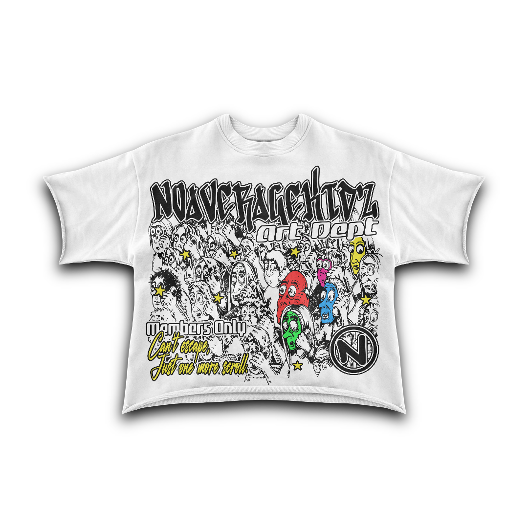 tech addiction cropped shirt